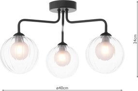 Dar Lighting modern mennyezeti lámpa feya matt fekete darfey0322-20
