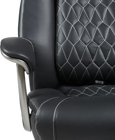 Irodai szék, fekete ekobőr/króm, teherbírás 150 kg, URIEN