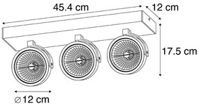 Design spotlámpa szürke állítható 3-lámpás - Go