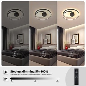 Brilagi- LED dimmelhető mennyezeti lámpa TWISTER LED/48W/230V Ø 50 cm fekete +távirányító
