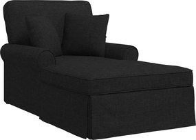 vidaXL Fotel Loungba Szoknyával párnával párnával 3 pcs Fekete szövet