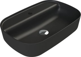 CeraStyle AQUA - PULTRA ültethető - Top Counter - porcelán mosdó - MATT FEKETE - 60 x 40 cm