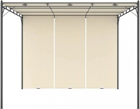 krémszínű kerti pavilon oldalfüggönnyel 3 x 3 x 2,25 m