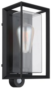 Globo 31982SS -Érzékelős kültéri fali lámpa LOGANA 1xE27/60W/230V IP44 fekete