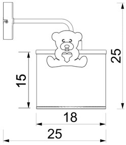 Gyermek fali lámpa SWEET 1xE27/15W/230V fehér/rózsaszín/medvebocs