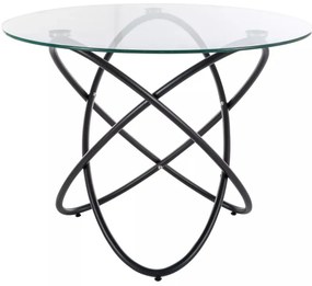 Orbit kerek étkezőasztal víztiszta/fekete 100 cm