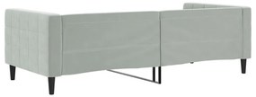 világosszürke bársony kanapéágy 90 x 190 cm