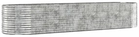 ezüstszínű porszórt acél kerti magaságyás 396x100x68 cm