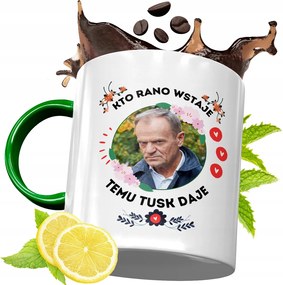 Donald Tusk Zöld Bögre Ajándék Nyomtatott Fotóval