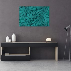 Kép - Türkiz levelek (90x60 cm)