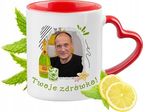 Kukiz Piros bögre szív alakú füllel Ajándék