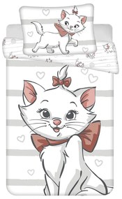 Fehér pamut gyerek ágyneműhuzat babaágyhoz 100x135 cm Marie Cat "Bow" – Jerry Fabrics