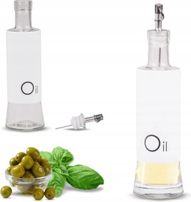 Ecetes Olívaolaj Palack Üveg Adagolóval 320ml Fehér