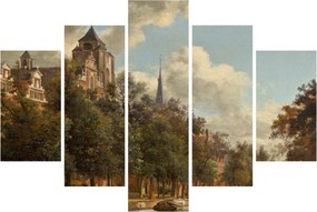 Kép - Jan van der Heyden, View Down a Dutch Canal, reprodukciók (150x105 cm)