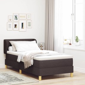 Boxspring Ágy Mattal - Sötétbarna - 100x200 cm - Szövet