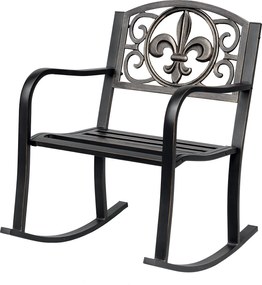 Outsunny Hinta Szék Antik Kerti Szék Fém Bronz 60cm x 73cm x 85cm | Aosom