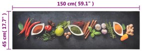 mosható fűszermintás bársony konyhaszőnyeg 45 x 150 cm