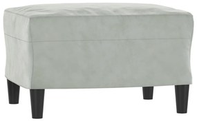 vidaXL világosszürke bársony kanapéfotel lábtartóval 60 cm