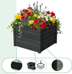 BASE PLANT magaságyás, 61x61x46cm, antracit Prosperplast