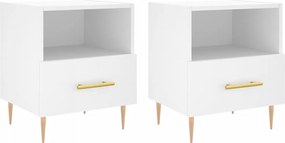 vidaXL 2 db fehér szerelt fa éjjeliszekrény 40 x 35 x 47,5 cm