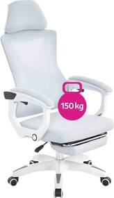 Irodai szék, világosszürke/fehér, teherbírás 150 kg, MALVIN