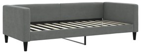 sötétszürke kihúzható szövet heverő matraccal 90 x 200 cm