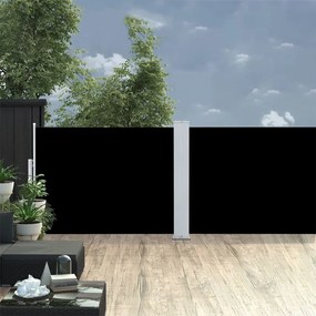 fekete behúzható oldalsó napellenző 120 x 1000 cm