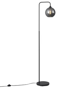 Art Deco állólámpa fekete füstüveggel - Sandra