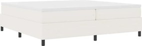 vidaXL Boxrugós ágy Krém és fehér 200 x 200 cm Bársonyos szövet