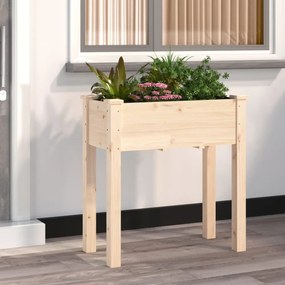 tömör fenyőfa kerti ültetőláda béléssel 71 x 37 x 76 cm