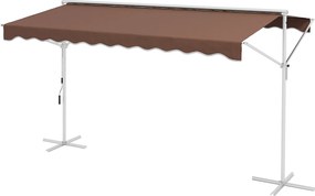 Outsunny Szabadon Álló Napernyő 4x3 m Kertipernyő Hajtható Karos Kivitel Napvédelem Teraszra Kávé | Aosom