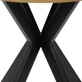 Kerek étkezőasztal Tölgy Dekorációval. Méret: 80x75 cm. Mdf asztallap, fém váz