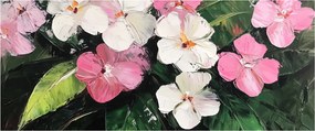 Kép - Rózsaszín és fehér virágok (120x50 cm)
