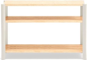 Krémszínű-világos natúr színű polcos állvány tölgyfa dekorral 126x84x43 cm Bona – Teulat