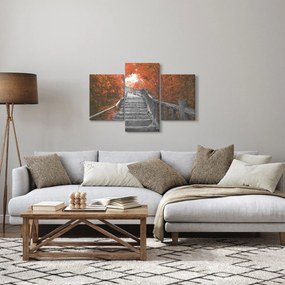Kép - Lépcsők a természetben, narancssárga (90x60 cm)