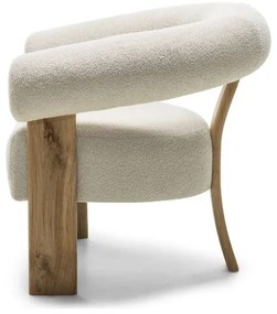 Krém design fotel KOKEI, tölgy