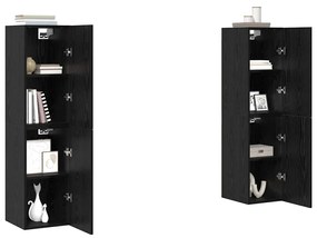 TV Szekrény Szett 4 pcs Musta tammi 30.5 x 30 x 60 cm Faanyag