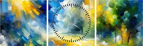 Kép - Absztrakt napos nap (órával) (90x30 cm)