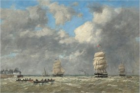 Kép - Eugène Boudin, Le Havre, reprodukciók (90x60 cm)