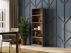 Riano MIX R60 polcos szekrény, 60x182x30 cm, antracit-tölgy