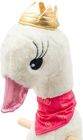 Baby Mix Hintaló játék kerekekkel és dallamokkal, fehér hattyú, 61 x 32 x 52 cm