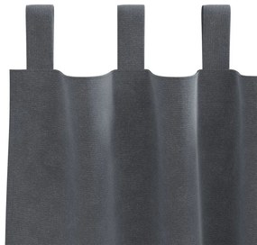 Feketeárnyékos Függönyök Hurokkal 2 db Szuper Világosszürke Bársonyos