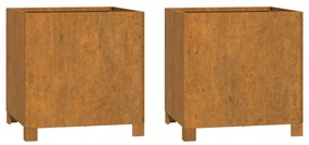 2 db rozsda színű corten acél növénytartó lábbal 42x40x43 cm