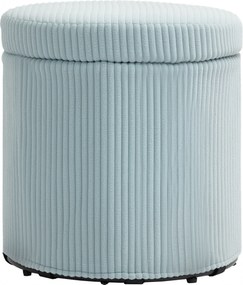 HOMCOM Kerek Tároló Ottomán, Kárpitozott Párnázott Ülés, Leszedhető Fedél, Előszobába, Hálószobába, Nappaliba Ø40x41 cm Világoskék | Aosom