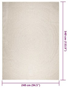 ZIZUR krém juta hatású beltéri és kültéri szőnyeg 240x340 cm
