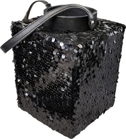 Lámpás flitterekkel LOFTY GLAM 27 cm, fekete