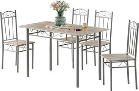 Étkezőasztal szett 4 db székkel fekete BC FUR-101-17BL