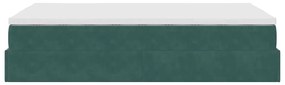 sötétzöld bársony ottomán ágy matraccal 120x190 cm