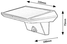 Rabalux 77005 - QESA LED 10W/3,7V napelemes lámpa érzékelővel, IP44