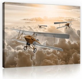 Vászonkép 80x60 Retro repülés Nosztalgia az égi kalandok mögött